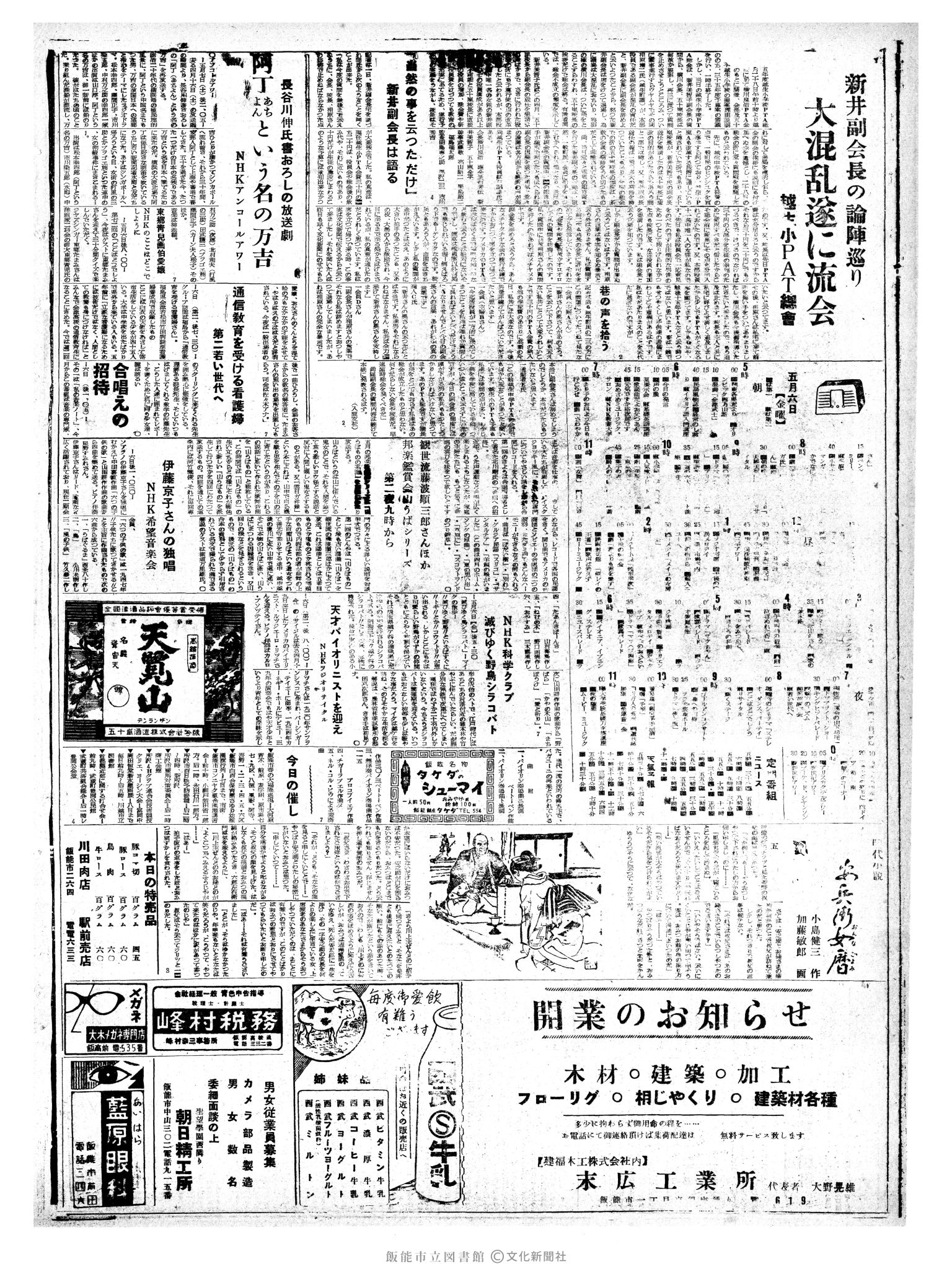 昭和35年5月6日2面 (第3523号) 3ページと同じ内容が印刷されています
