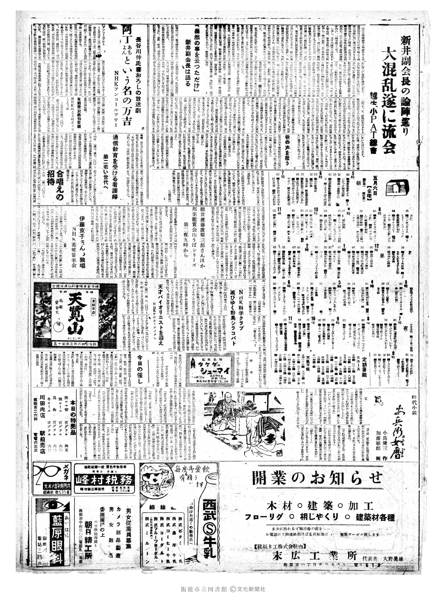 昭和35年5月6日3面 (第3523号) 2ページと同じ内容が印刷されています